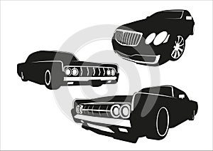 A set of vector car layouts