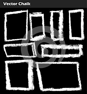 Set of Vector Chalk Shapes Grunge Design Elements