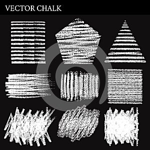 Set of Vector Chalk Shapes Grunge Design Elements
