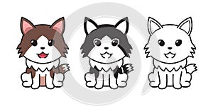 Set of vector character cartoon ragamuffin cat