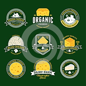 Set of vector cheese logo, icons and design elements