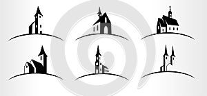 Set of Vector Church logo emblems