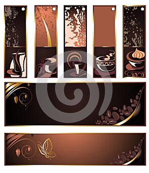 SET of Vector coffee,tea banners