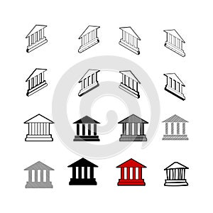 Set of vector Collection modern vector. Bank Architecture icon m