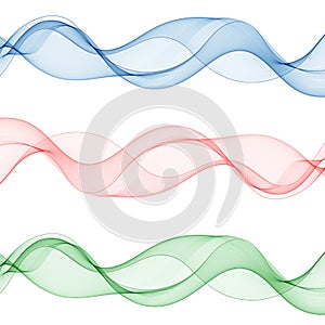 Set of vector colored waves. Stream wave design element. eps 10