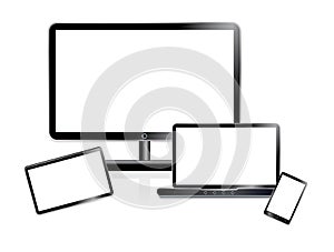 Set vector computer, smartphone, tablet, laptop