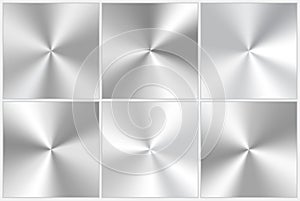 Set of silvery conic gradients photo