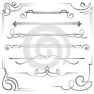 Set of vector corners and bookplate