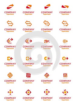 Set of vector corporate arrow logo symbols