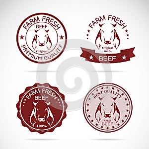 Set of vector cow labels