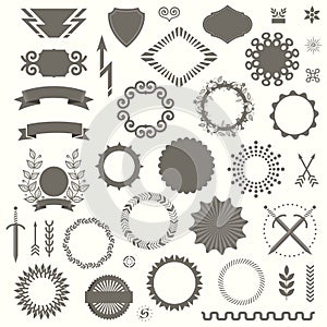 Set of Vector Decorative Elements in Art Deco Vintage Style