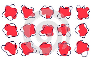 Set of vector design elements in random abstract shapes.