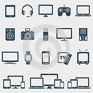 Set of vector devices icons