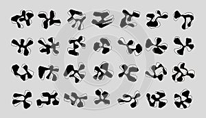 Set of vector doodle objects, abstract unusual shape