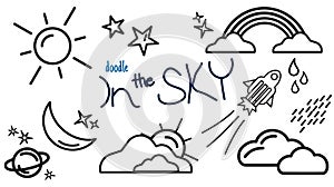 Set of vector doodle - In the sky