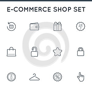 Set of Vector E-Commerce Icons Shopping and Online can be used as Logo