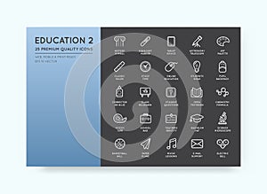 Set of Vector Education Icons Illustration can be used as Logo o