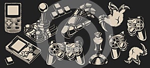 Set of vector elements design for gaming theme photo