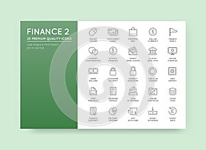 Set of Vector Finance Money Icons and Payments and Income Rich c