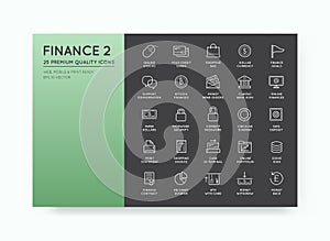 Set of Vector Finance Money Icons and Payments and Income Rich c