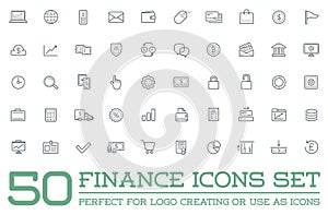 Set of Vector Finance Money Icons and Payments and Income Rich can be used as Logo