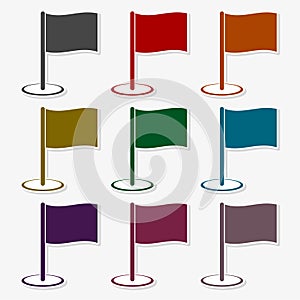 Set of vector flags. Multicolor icons for web pages, games, presentations