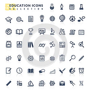 Education flat icons set