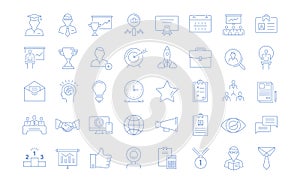 Set Vector Flat Line Icons Business Training