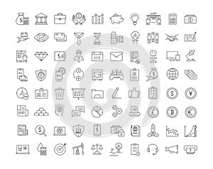 Set Vector Flat Line Icons Finance