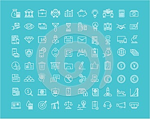 Set Vector Flat Line Icons Finance