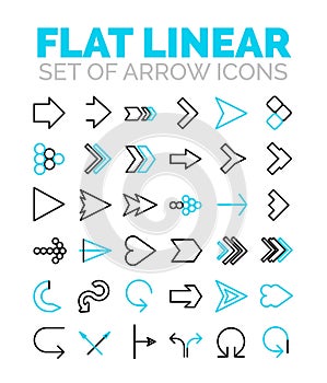 Set of vector flat linear premium icons
