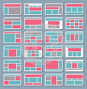 Set of vector flowchart navigation