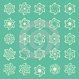 Set of vector flowers.