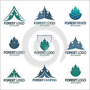 Set vector forest emblems