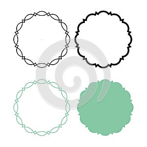 Set of vector frames in retro style. Decorative elements for design.