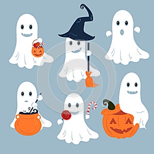 Set of vector ghosts for Halloween design.