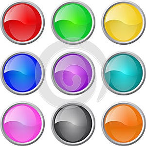 Set of vector glossy web blank buttons