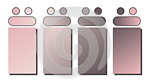 Set of vector gradient background. Cover set design with rosewater, dusty rose, coffee pot color photo