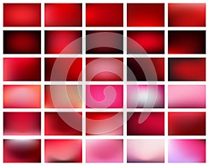 Set of vector gradient backgrounds for gift cards for Valentines Day or March 8.