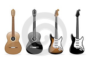 Set of vector guitars