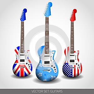 Set of Vector Guitars