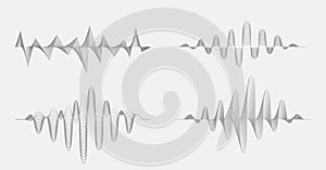 Set of Vector halftone sound waves