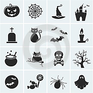 Set of vector halloween icons.