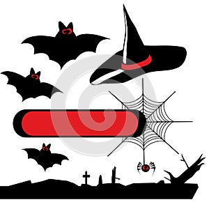 Set of vector halloween silhouettes 2