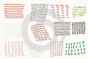 Set of vector hand drawn textures