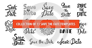 Set of 13 vector hand drawn typography design element