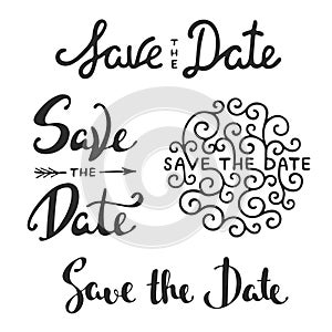 Set of vector hand drawn typography design element