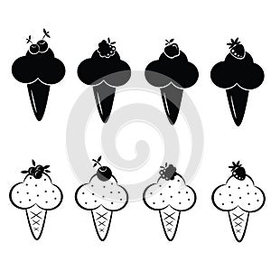 Set of vector ice cream icons