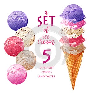 Set of Vector ice creams