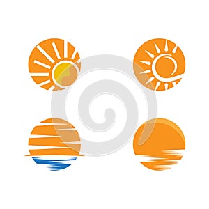 Set Vector Icon Logo Template Sun